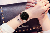 High Quality Elegant Rose Gold Colour Ladies Watches Stainless Steel Mesh Band Quartz Movement Waterproof Watches
