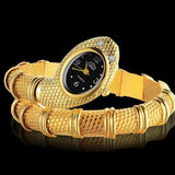 Luxury Top Design Gold Colour Snake Design Fashion Ladies Watches - Zircon Diamonds Bling Jewellery