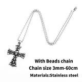 New Arrival 316L Titanium steel Cross Necklace Pendant Punk Biker Skull Mens Retro Necklace Pendant - The Jewellery Supermarket
