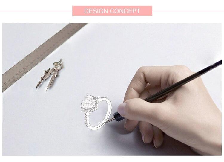 Heart Shape Silver Jewelry Ring AAAA Level Simulated Diamonds Wedding Engagement Rings - Fine Jewellery - The Jewellery Supermarket