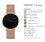 High Quality Elegant Rose Gold Colour Ladies Watches Stainless Steel Mesh Band Quartz Movement Waterproof Watches