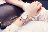 High Quality Elegant Rose Gold Colour Ladies Watches Stainless Steel Mesh Band Quartz Movement Waterproof Watches