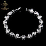 New Luxury Rhinestone Crystal Bracelets & Bangles for Women - Silver Plated Bridal Bracelets Fashion Jewellery