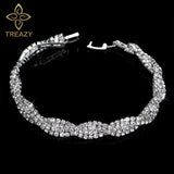 New Luxury Rhinestone Crystal Bracelets & Bangles for Women - Silver Plated Bridal Bracelets Fashion Jewellery