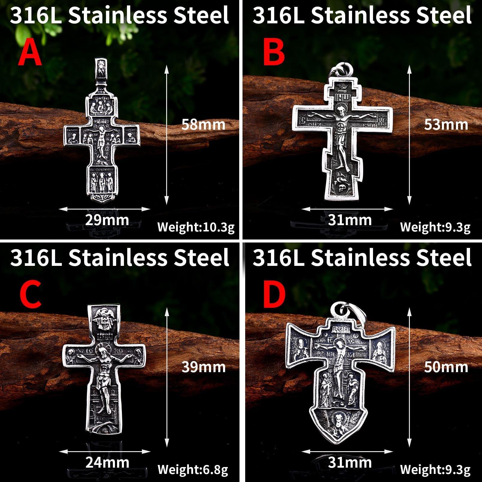 New 316L Stainless Steel Jesus Christ Cross Mens Pendant Necklace - Religious Believers High Quality Jewellery - The Jewellery Supermarket