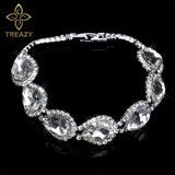 New Luxury Rhinestone Crystal Bracelets & Bangles for Women - Silver Plated Bridal Bracelets Fashion Jewellery