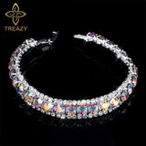 New Luxury Rhinestone Crystal Bracelets & Bangles for Women - Silver Plated Bridal Bracelets Fashion Jewellery