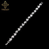 New Luxury Rhinestone Crystal Bracelets & Bangles for Women - Silver Plated Bridal Bracelets Fashion Jewellery