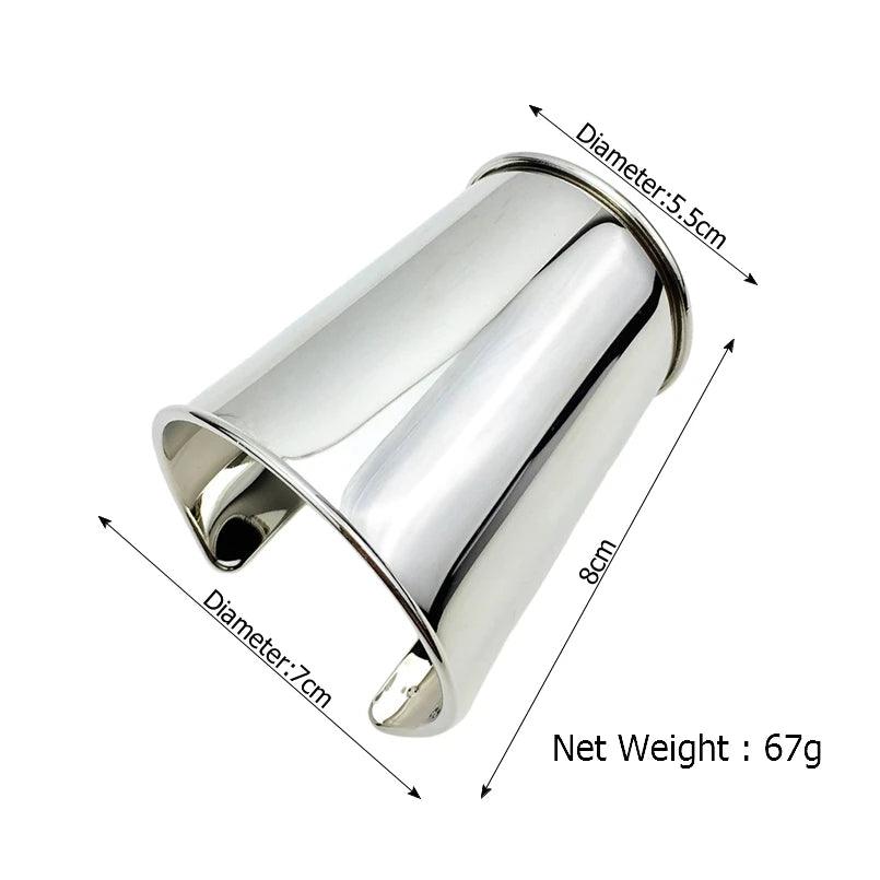 Simple Design Smooth Alloy Cuff Bracelets For Women Classic Big Bangle Manchette Punk Statement Jewellery - The Jewellery Supermarket