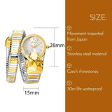 High Quality Top Brand Golden Colour Snakes Shape Ladies Watch Jewellery - Casual Fashion Dress Women's Watches