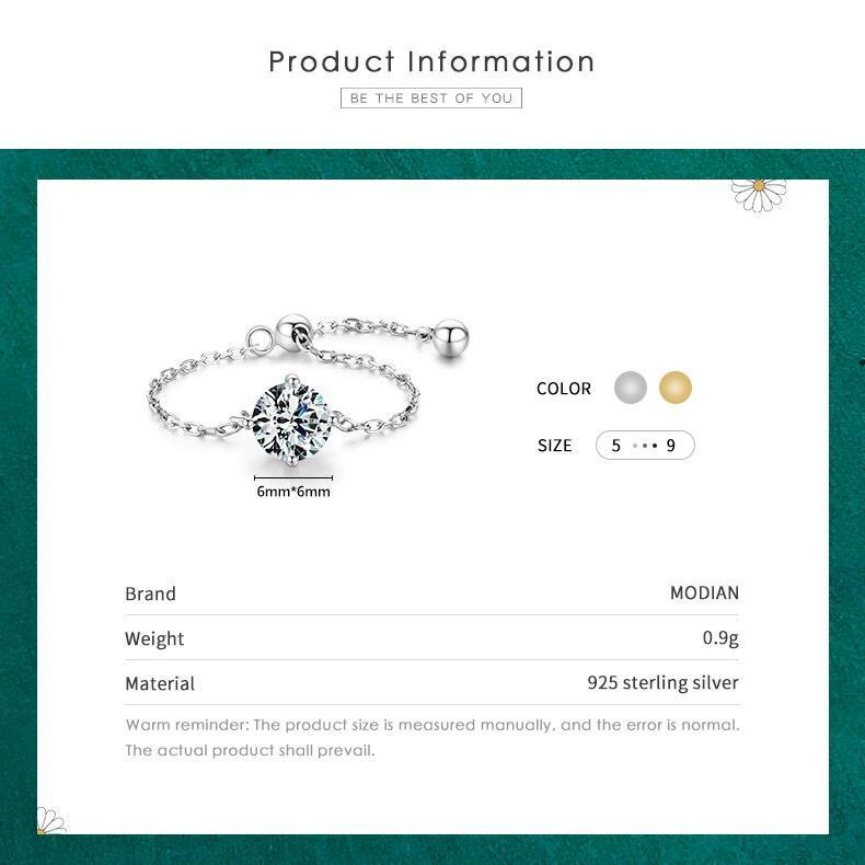 Adjustable Chain Link Female Rings Silver Ten Hearts Sparkling AAAA Simulated Diamonds Rings - Fine Jewellery - The Jewellery Supermarket