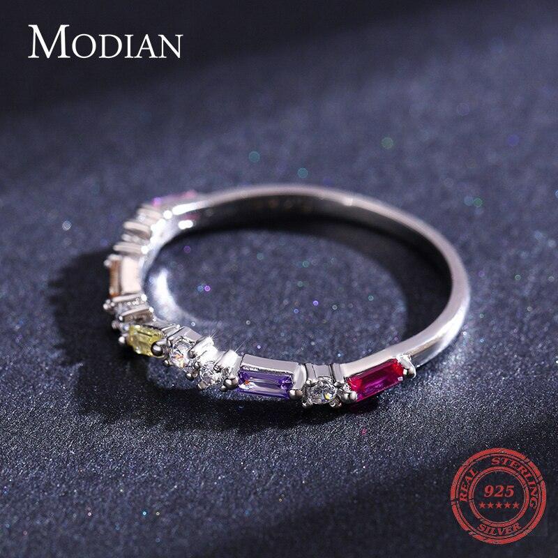 Sterling Silver Multicolor AAAA Simulated Diamonds Charm Simple Ring For Women - Fashion Silver Fine Jewellery - The Jewellery Supermarket