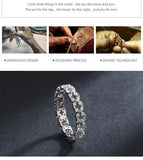 Sterling Silver Geometric Stackable Clear AAAA Simulated Diamonds Ring - Wedding Statement Jewellery - The Jewellery Supermarket