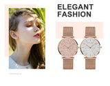 Elegant Sahara Desert Dial Design Top Brand Luxury Quartz Stainless Steel Rose Gold Colour Waterproof Ladies Watches