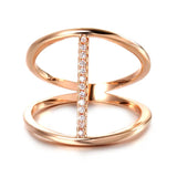 New Fashion Design Filled 14K Rose Gold AAA Zircon Diamonds Statement Jewellery Rings For Women - Party Ring