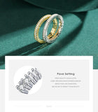 Amazing Real Silver Classic Sparkling Round Square AAAA Simulated Diamonds Rings - Luxury Fine Jewellery - The Jewellery Supermarket