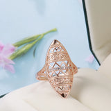 Trendy New Luxury Rolled 14K Rose Gold AAA Zircon Diamonds Ethnic Jewellery Ring - Fine Jewellery