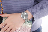 Elegant Simple Design Classic Women Rose Gold Colour Stainless Steel Mesh Casual Waterproof Ladies Quartz Watches