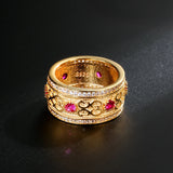 Fashion Luxury Double Row Micro-wax Inlay Filled 14K Rose Gold AAA Zircon Diamonds Rings - Wedding Party Jewellery