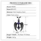New Arrival 316L Stainless Steel Wing Cross Christian Pendant Necklace - High Quality Religious Fashion Jewellery - The Jewellery Supermarket