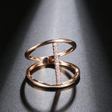 New Fashion Design Filled 14K Rose Gold AAA Zircon Diamonds Statement Jewellery Rings For Women - Party Ring