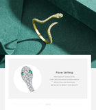 Adjustable Snake Design Silver Trendy Clear AAAA Simulated Diamonds Dazzling Open Size Female Rings Jewellery - The Jewellery Supermarket