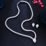 New Shiny AAA+ Cubic Zirconia Diamonds Evening Party Dress Jewellery Set - Trendy Bridal Wedding Collection - The Jewellery Supermarket
