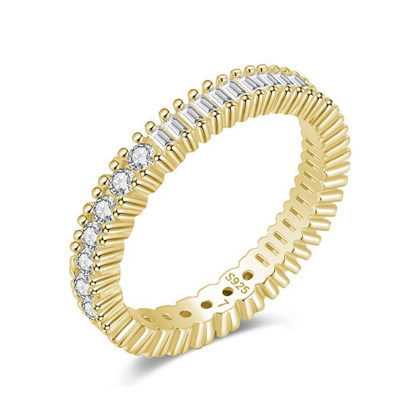 Amazing Real Silver Classic Sparkling Round Square AAAA Simulated Diamonds Rings - Luxury Fine Jewellery - The Jewellery Supermarket
