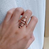 Trendy New Luxury Rolled 14K Rose Gold AAA Zircon Diamonds Ethnic Jewellery Ring - Fine Jewellery