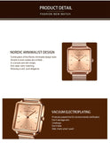 Top Luxury Brand Elegant Ladies Square Dial Wristwatches - Genuine Leather Strap Quartz Movement Design Women Gifts