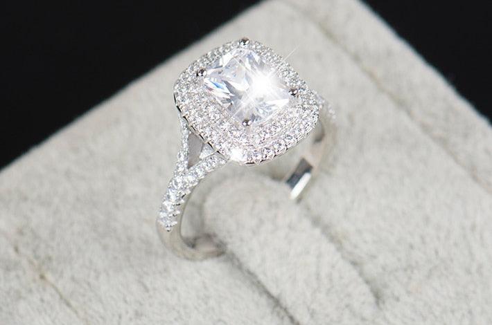 Top quality Brand AAAA Simulated Diamonds Sterling Silver Ring - Engagement Wedding Fine Jewellery Ring - The Jewellery Supermarket