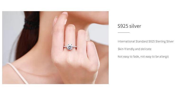 * NEW* Classic Luxury Clear Simulated Lab Diamonds Authentic Sterling Silver Ring - The Jewellery Supermarket