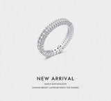 Amazing Real Silver Classic Sparkling Round Square AAAA Simulated Diamonds Rings - Luxury Fine Jewellery - The Jewellery Supermarket