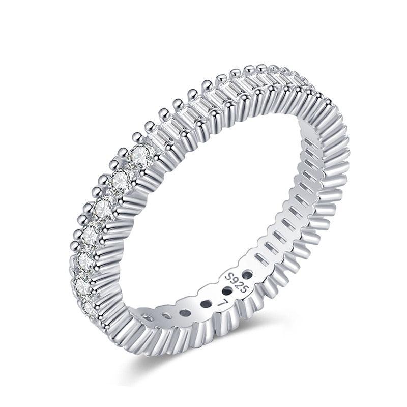 Amazing Real Silver Classic Sparkling Round Square AAAA Simulated Diamonds Rings - Luxury Fine Jewellery - The Jewellery Supermarket