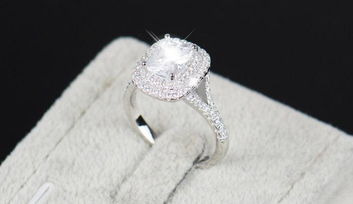Top quality Brand AAAA Simulated Diamonds Sterling Silver Ring - Engagement Wedding Fine Jewellery Ring - The Jewellery Supermarket