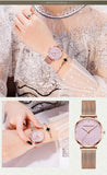Elegant Sahara Desert Dial Design Top Brand Luxury Quartz Stainless Steel Rose Gold Colour Waterproof Ladies Watches