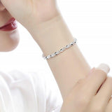 Fine Charming 925 Sterling silver Heart Lucky Clover Bracelets For women - Pretty Fashion Jewellery Gifts - The Jewellery Supermarket