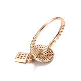 Luxury Bride Wedding Lock 14K Filled Rose Gold Ring Micro Inlays Covered AAA Zircon Diamonds - Fine Jewellery