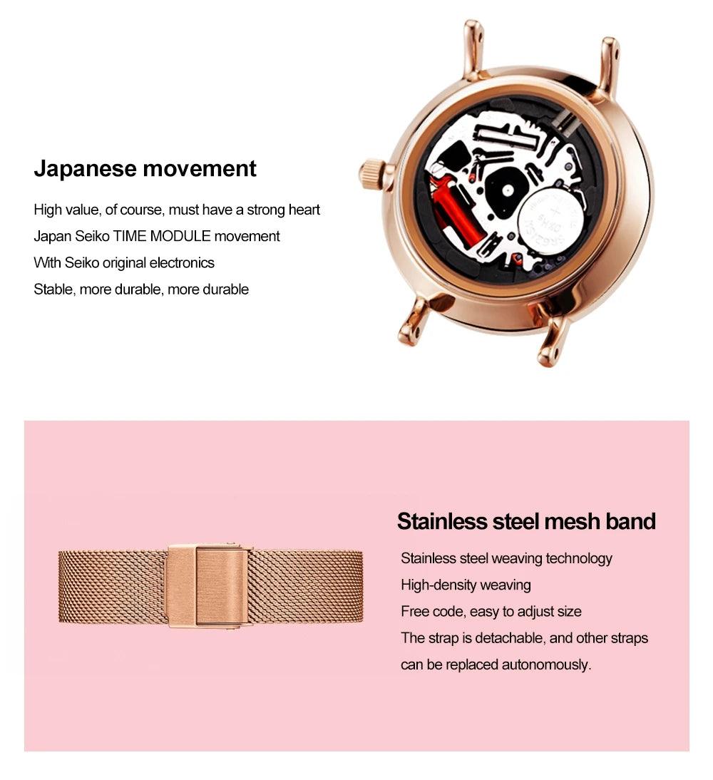 New Arrival Elegant Fashion Lady's Watch Luxury Rhinestone Starry Sky Dial Waterproof Stainless Steel Strap Watches