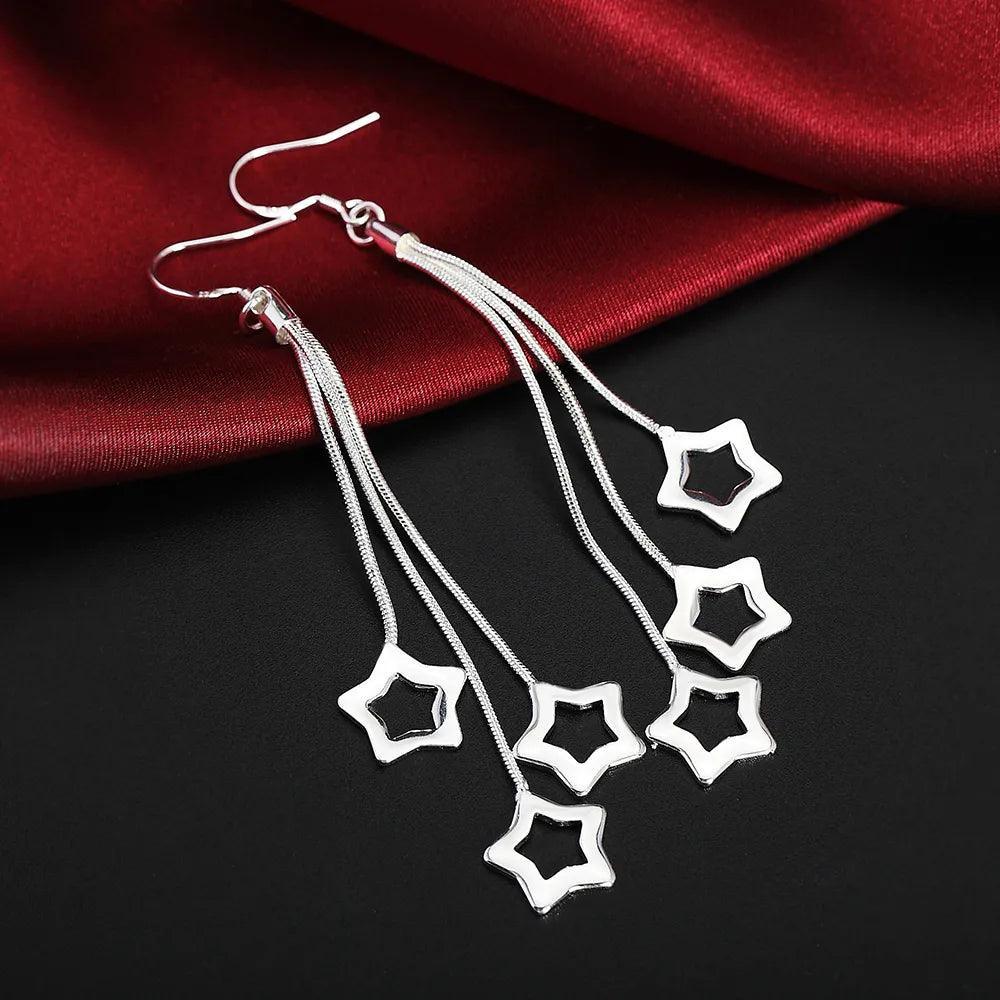 New silver colour Earrings - High Quality Fashion Elegant Women Classic Jewellery - Ideal Gifts - The Jewellery Supermarket