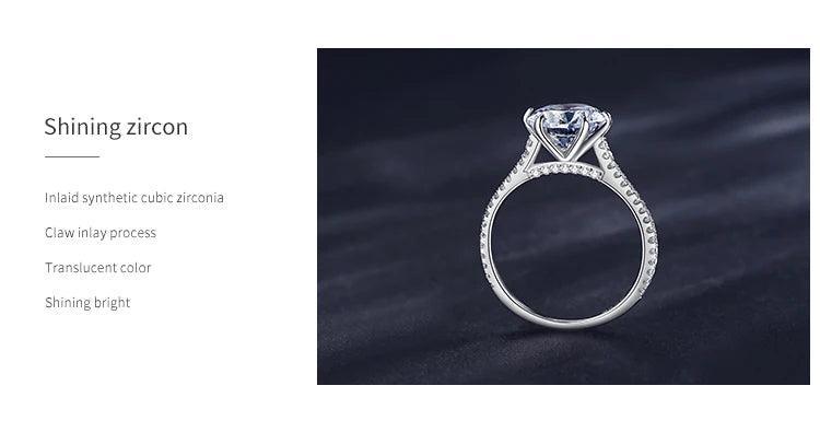 * NEW* Classic Luxury Clear Simulated Lab Diamonds Authentic Sterling Silver Ring - The Jewellery Supermarket