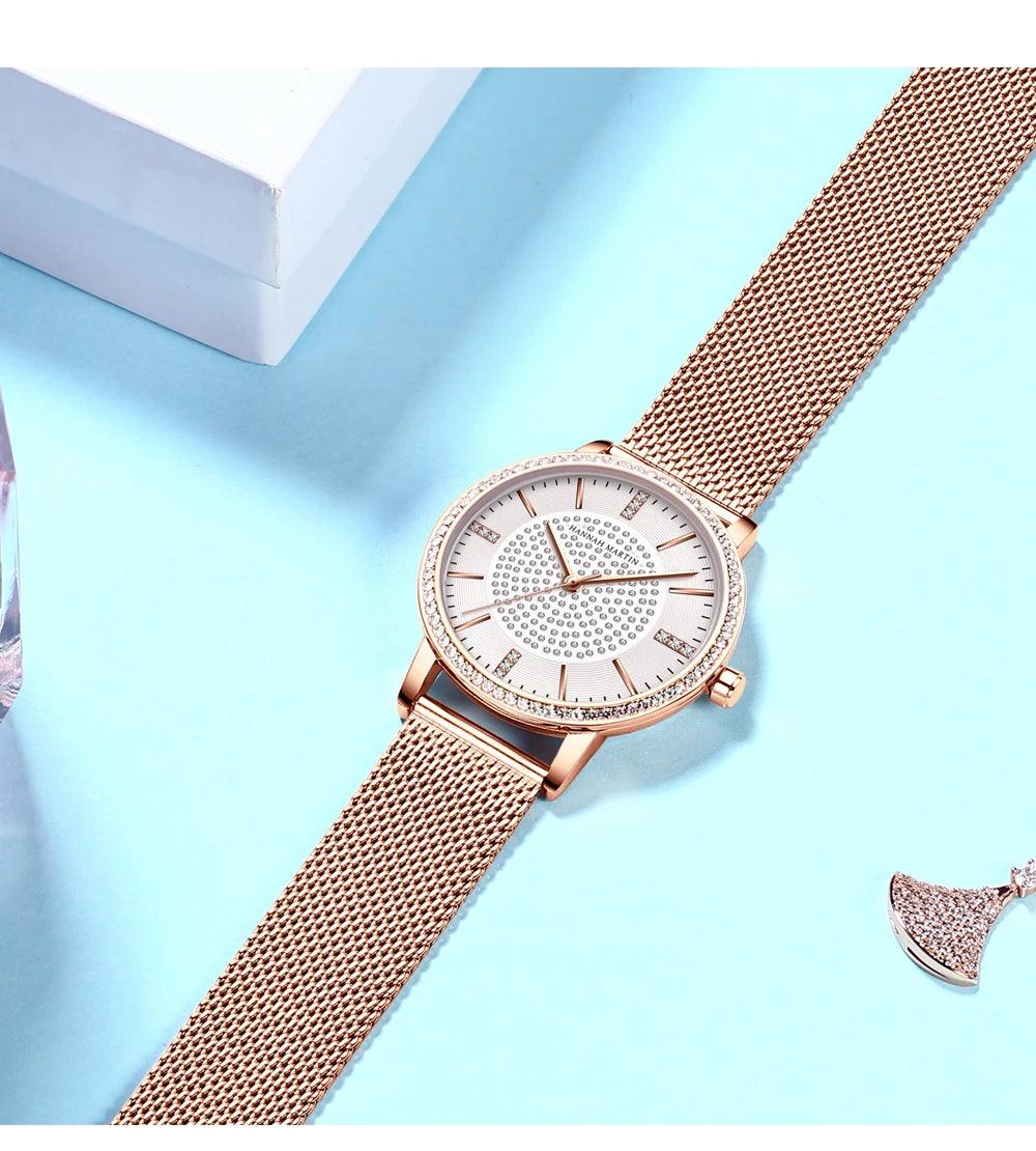 Top Luxury Brand Elegant Diamonds Crystal 1set Bracelet Watch -  Quartz Rhinestones Ladies Fashion Casual Watches
