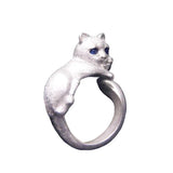New Cute Lifelike Cat Opening Rings For Women and Girls - Trendy Silver Color Adjustable Jewellery Rings - The Jewellery Supermarket