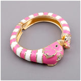 New Animal Style Elephant Inlaid Rhinestone 8 Colors Enamel Statement Bangle Bracelets for Women - Party Jewellery - The Jewellery Supermarket