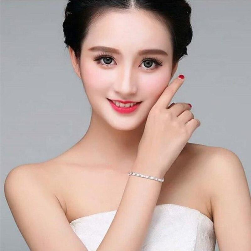 Fine Charming 925 Sterling silver Heart Lucky Clover Bracelets For women - Pretty Fashion Jewellery Gifts - The Jewellery Supermarket