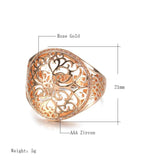 Lovely New Hollow Flower Filled 14K Rose Gold Round Micro-wax Inlay AAA Zircon Diamonds Rings - Party Fine Jewelry