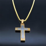 Catholic Cross Stainless Steel Jesus Christ Amulet Necklace - Gold Colour Chain Christian Necklaces Jewellery - The Jewellery Supermarket
