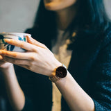 Elegant Top Luxury Brand Rose Gold Colour New Quartz Movement Ladies Wristwatches Stainless Steel Mesh Women Watches