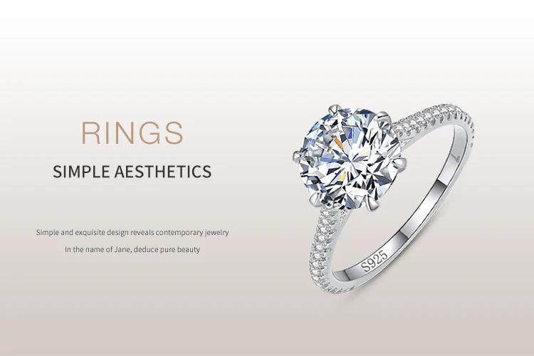 * NEW* Classic Luxury Clear Simulated Lab Diamonds Authentic Sterling Silver Ring - The Jewellery Supermarket