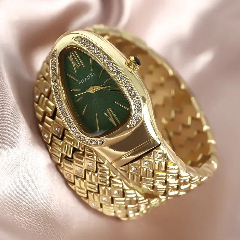 Luxury Snake Watches for Women  Top Brand Stainless Steel Creative Quartz Fashion Lady Dress Jewellery Wristwatches